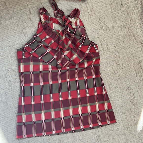 Banana Republic plaid sleeveless ruffle top Size XS New without tags - Picture 7 of 16